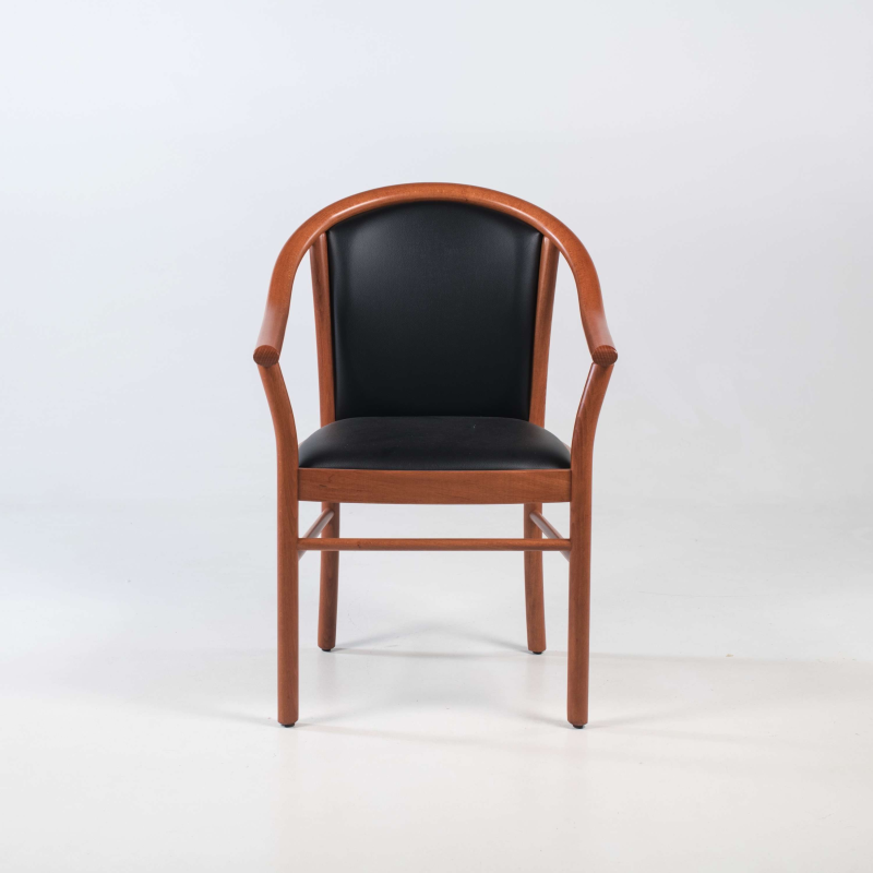 Fauteuil bridge de salon en bois avec assise et dossier rembourrés - Manuela