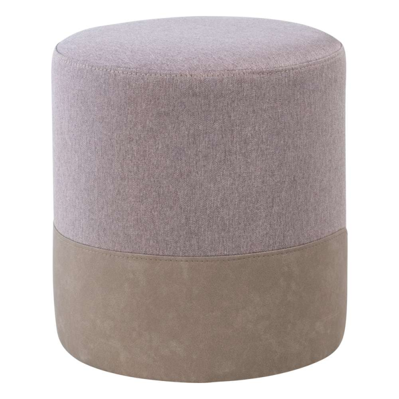 Pouf bicolore et bimatière forme ronde - Edith