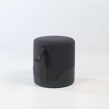 Pouf rond anthracite - Edith