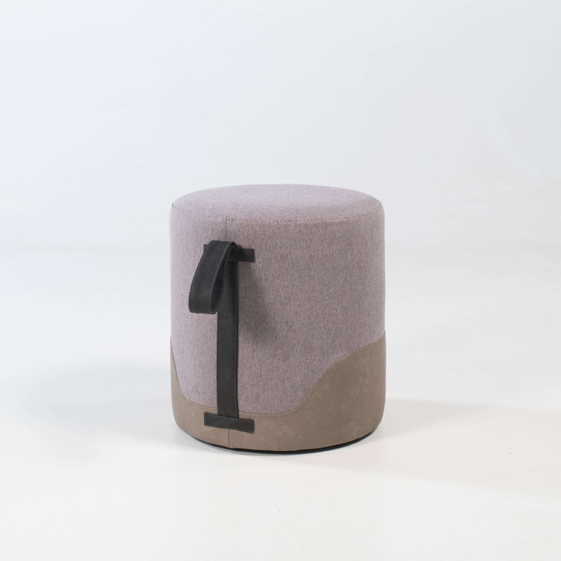 Pouf bicolore forme ronde - Edith