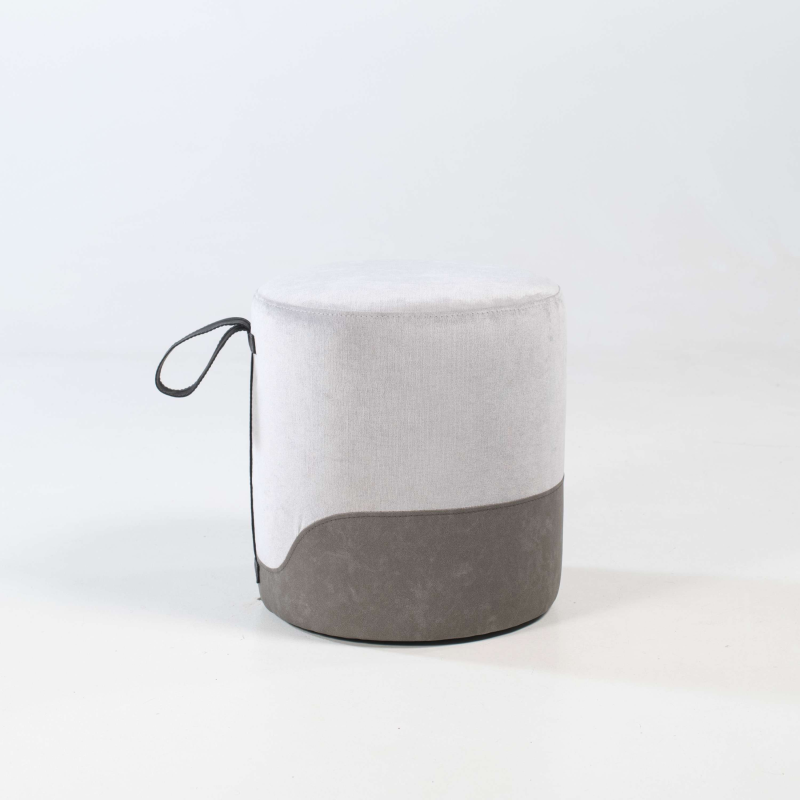 Pouf rond gris - Edith