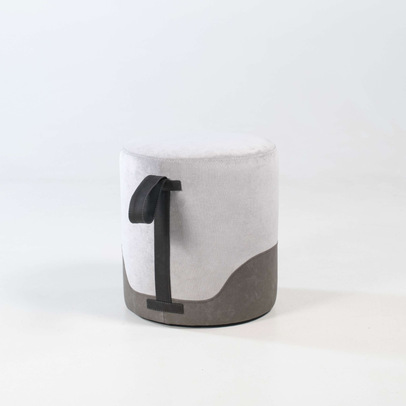 Pouf rond gris - Edith