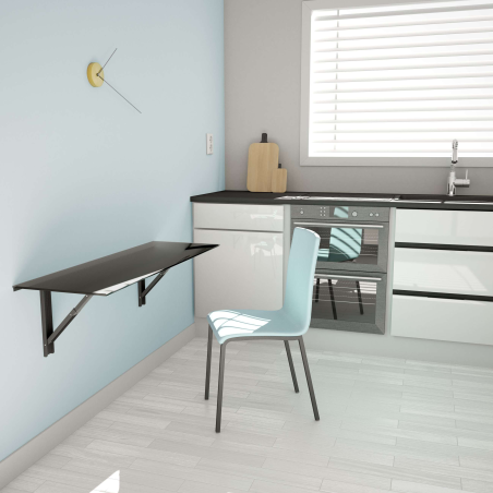 Table murale rabattable d'appoint en verre - Vulcano