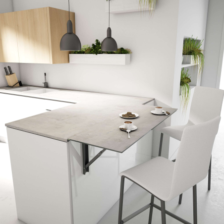Table de cuisine murale rabattable en céramique - Vulcano