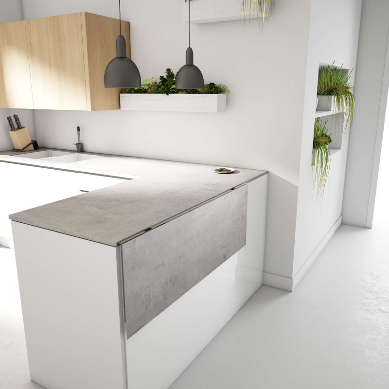 Table de cuisine murale en céramique - Vulcano