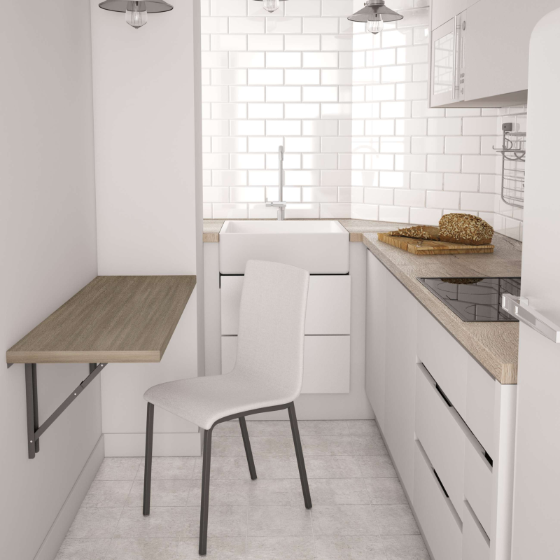 Table de cuisine rabattable en stratifié - Vulcano