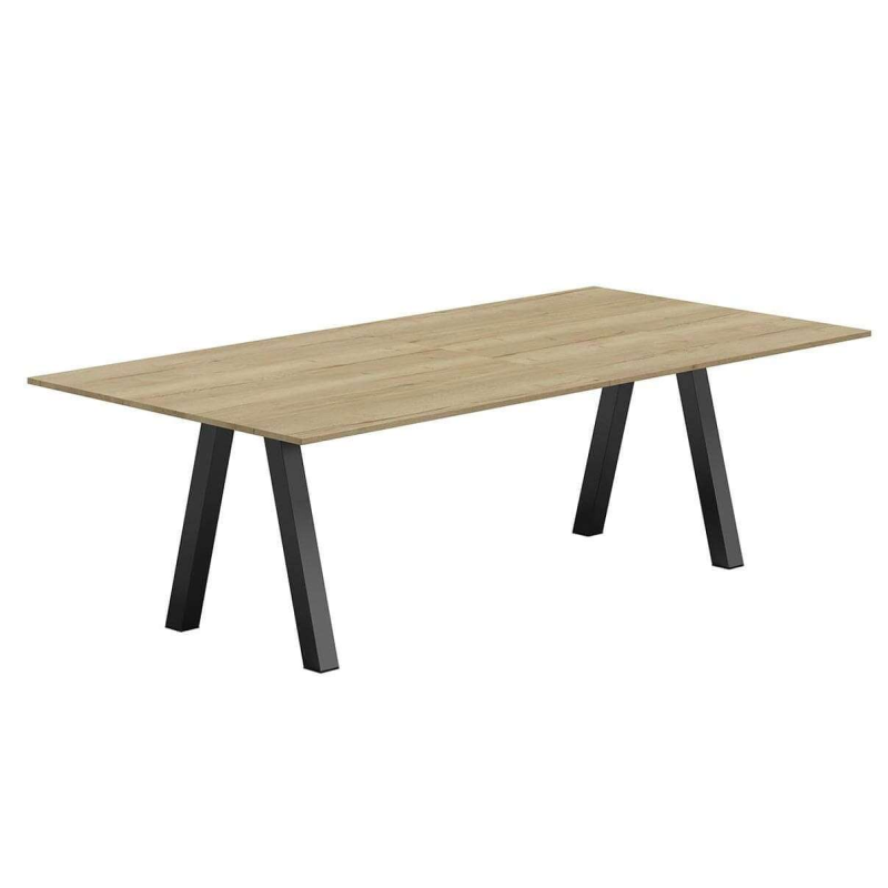 Grande table de séjour en mélaminé avec pieds obliques - Veneto