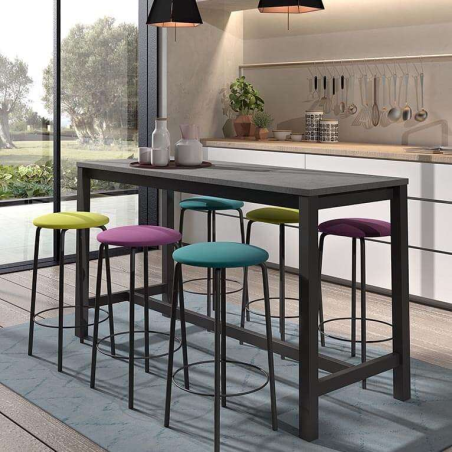 Tabouret snack de cuisine coloré sans dossier en métal - Nantes