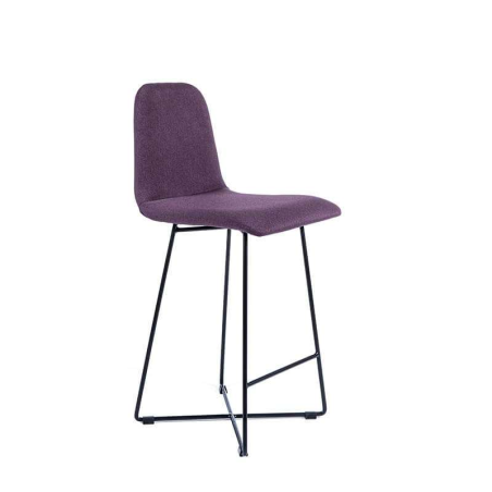Tabouret 65 cm en tissu violet avec pieds en métal - Pandora