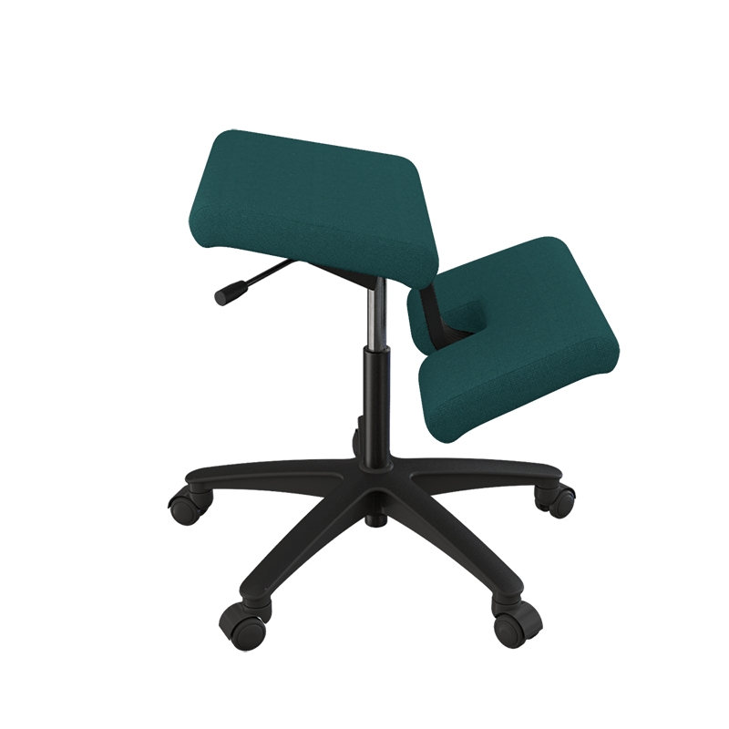 Siège ergonomique en tissu vert sur roulettes - Wing Varier®