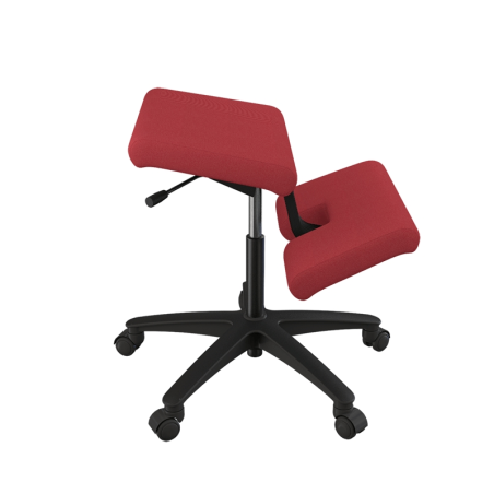 Siège ergonomique sur roulettes en tissu rouge - Wing Varier®