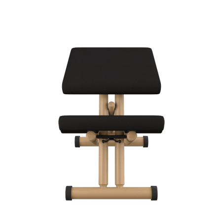 Chaise ergonomique en tissu noir et bois naturel - Multi Varier®