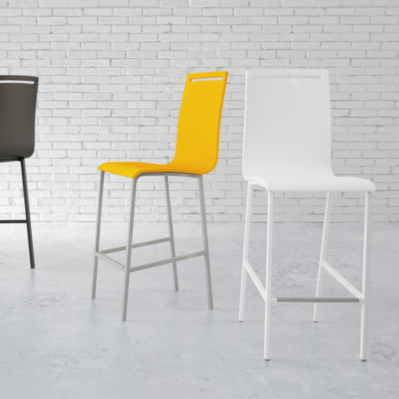 Tabouret snack en métal et bois - hauteur 65 cm - Nera