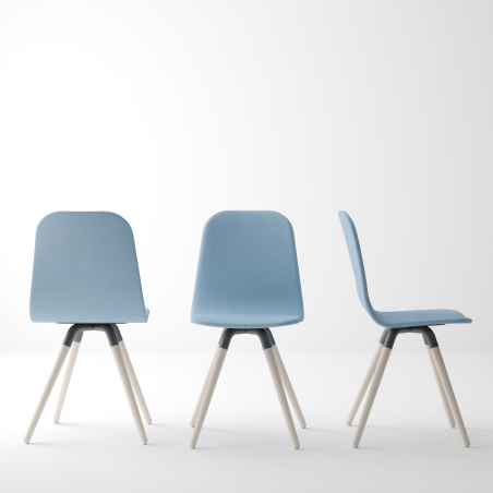 Chaise scandinave en synthétique et bois - Nuba