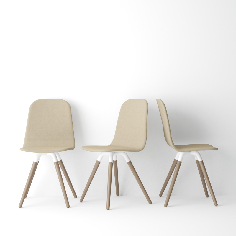 Chaise scandinave en synthétique et bois - Nuba