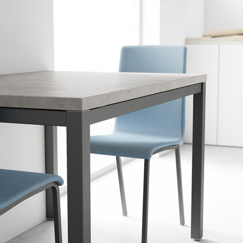 Table de cuisine avec rallonge en céramique - hauteur 75 cm - Toy métal 10