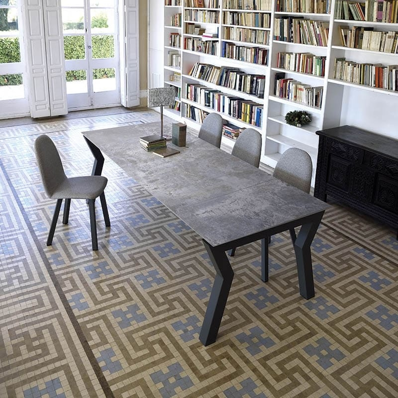 Table design extensible en Dekton gris - Sky plus