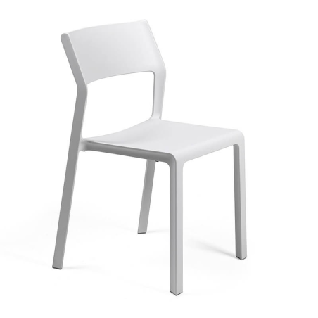 Chaise moderne en polypropylène blanc empilable - Trill bistrot