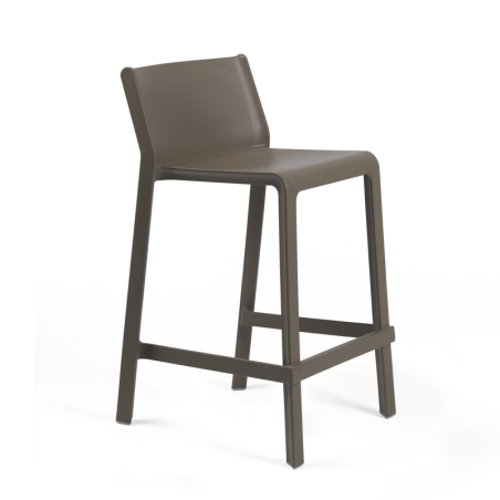 Tabouret snack de jardin empilable marron tabac-  Trill mini