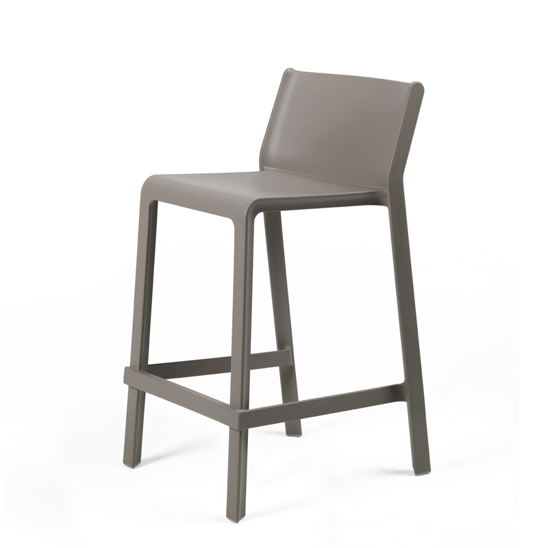 Tabouret snack de jardin empilable en plastique taupe - Trill mini