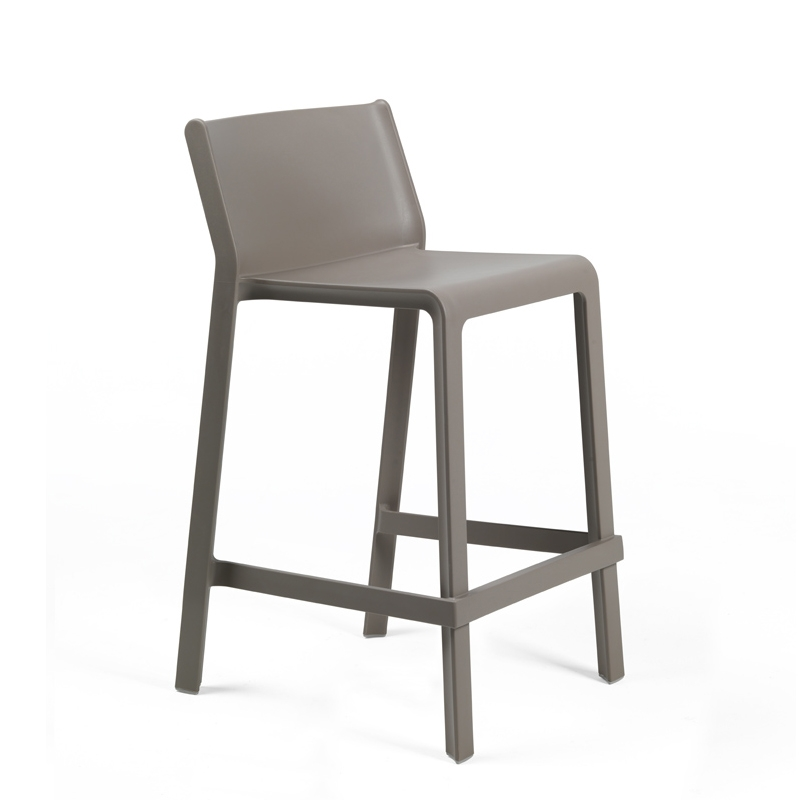 Tabouret snack de jardin empilable taupe - Trill mini