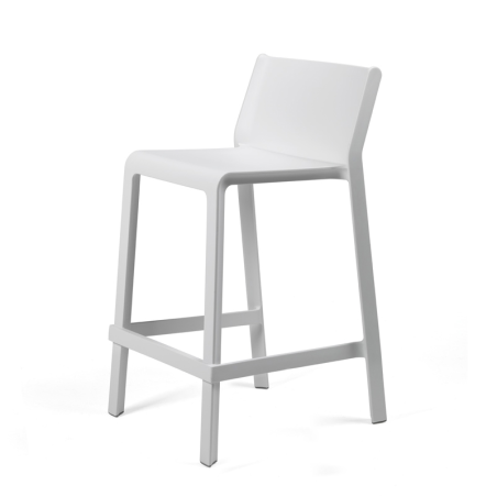 Tabouret snack de jardin empilable blanc - Trill mini
