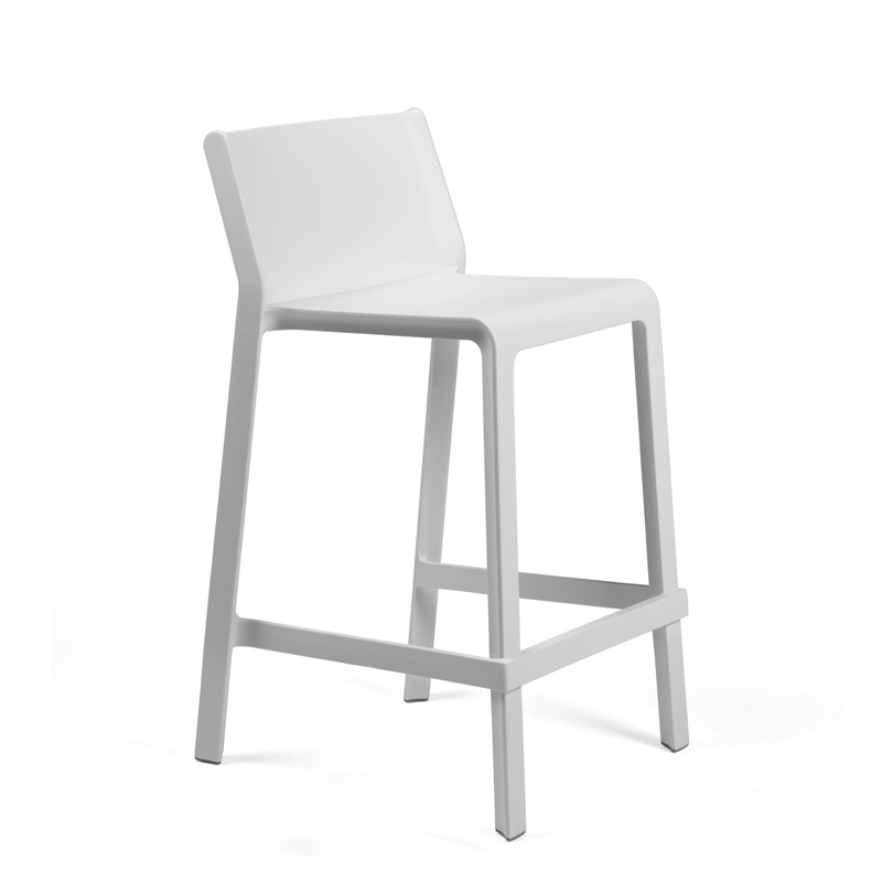 Tabouret snack de jardin empilable en plastique blanc - Trill mini