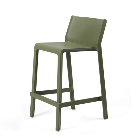 Tabouret snack de jardin empilable vert agave- Trill mini