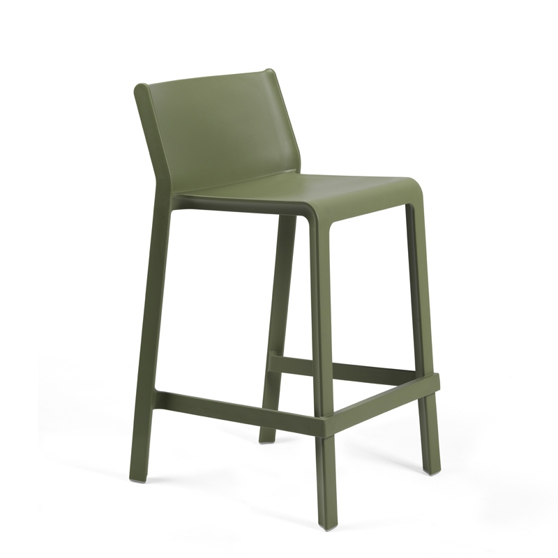 Tabouret snack de jardin empilable en polypropylène vert agave - Trill mini