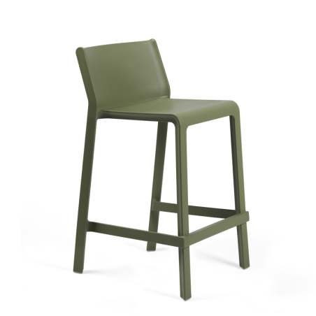 Tabouret snack de jardin empilable en polypropylène vert agave - Trill mini