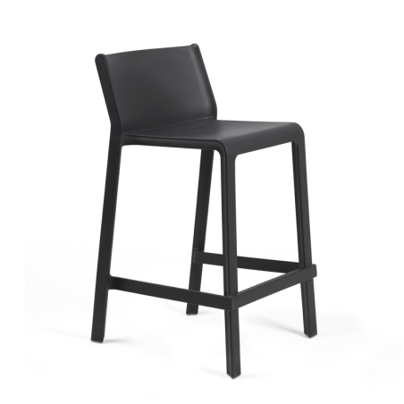 Tabouret snack de jardin empilable en plastique anthracite - Trill mini