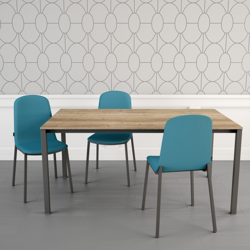 Chaise moderne rembourrée turquoise - Moly