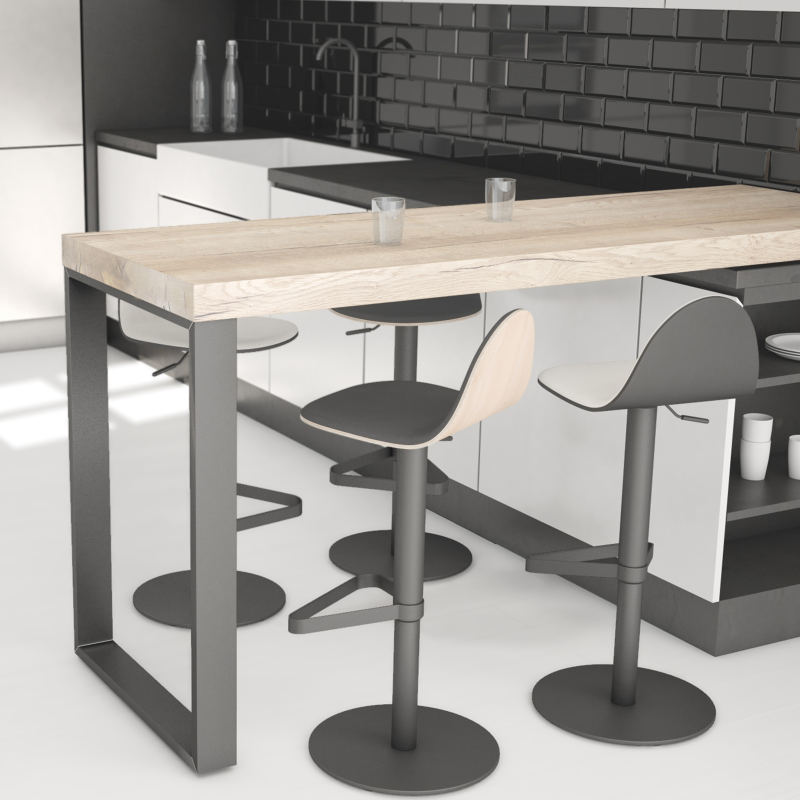 Tabouret réglable et pivotant design en bois - Tabu