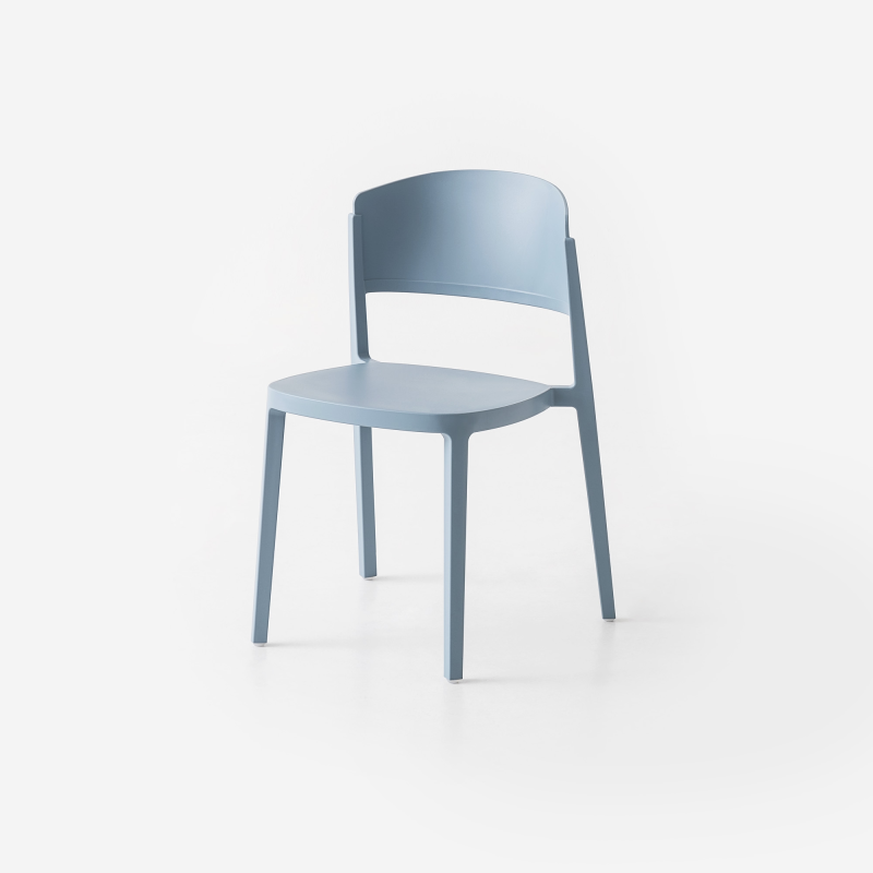 Chaise de jardin moderne empilable en technopolymère bleu ciel - Abuela