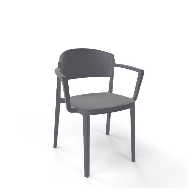 Chaise de jardin avec accoudoirs empilable en technopolymère - Abuela B