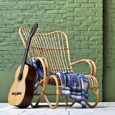 Fauteuil en rotin naturel vintage - Marlène