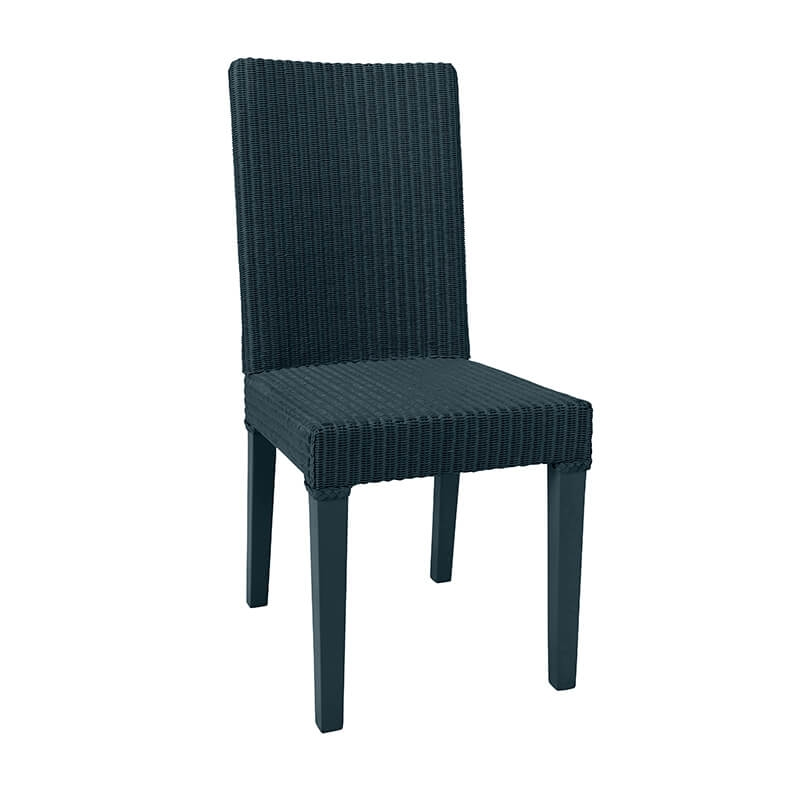 Chaise bleue en loom tressé - Bridget