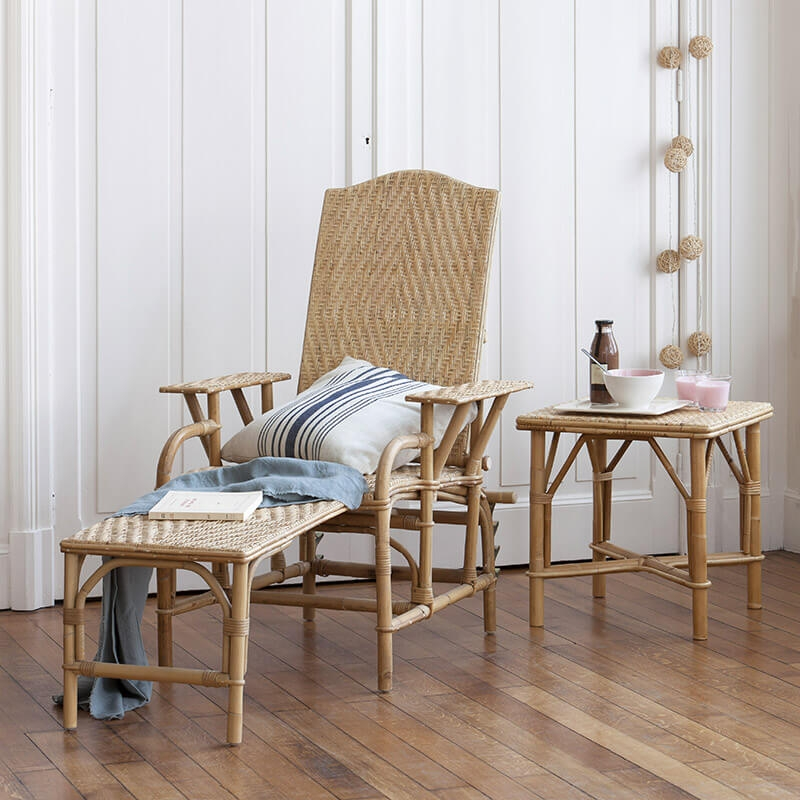 Chaise longue en rotin modulable - Grand mère