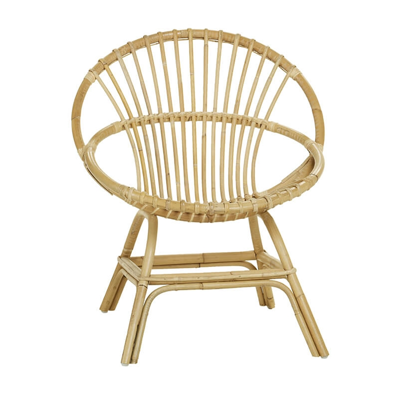 Fauteuil coquille en rotin naturel - Brigitte