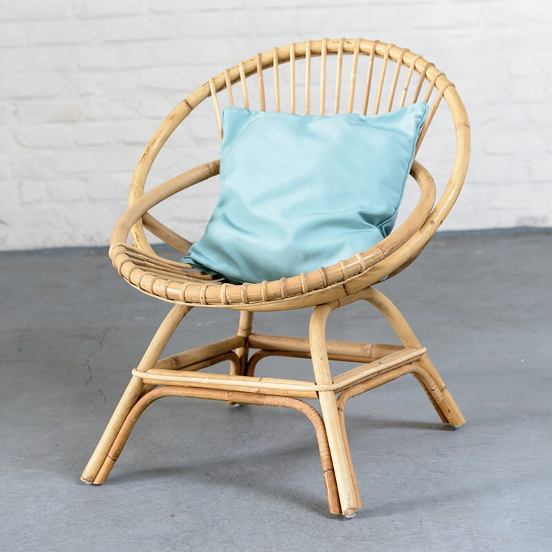 Fauteuil en rotin naturel forme coquille - Brigitte