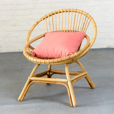 Fauteuil coquille en rotin - Brigitte