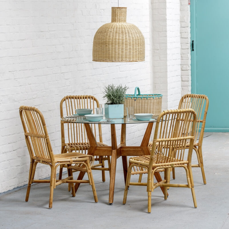 Chaise ethnique en rotin naturel - Valérie