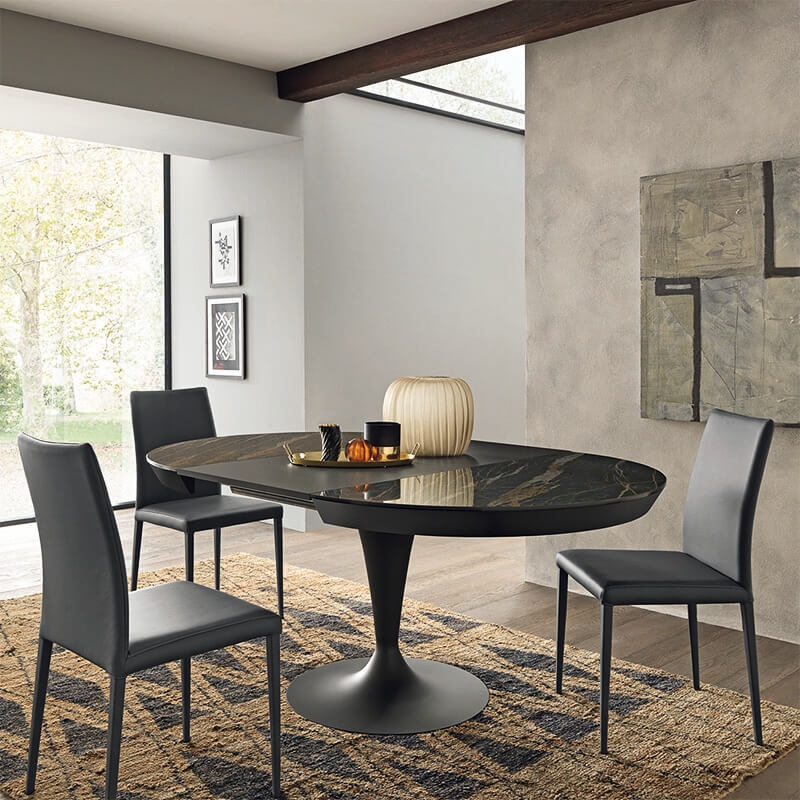 Table ronde extensible pied tulipe  - Sun