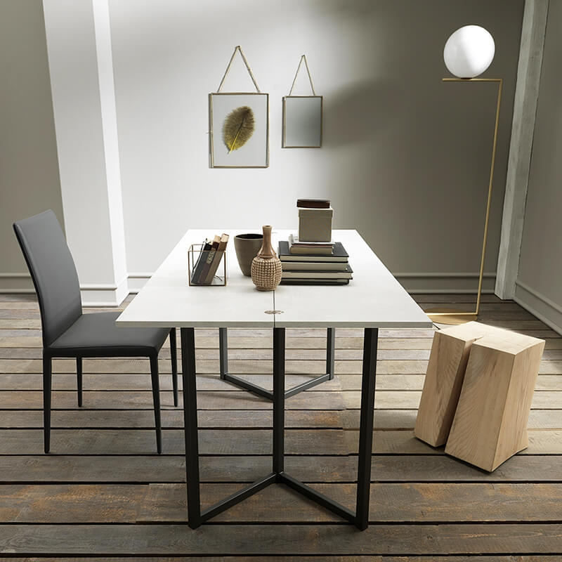 Table console extensible transformable en table en mélaminé - Flap