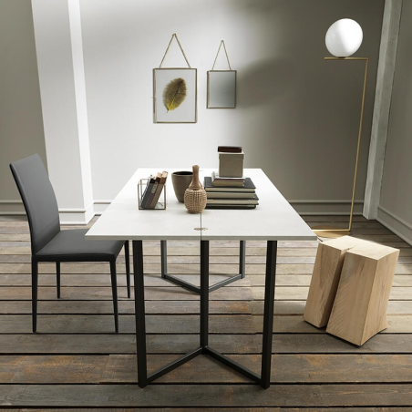 Table console extensible transformable en table en mélaminé - Flap