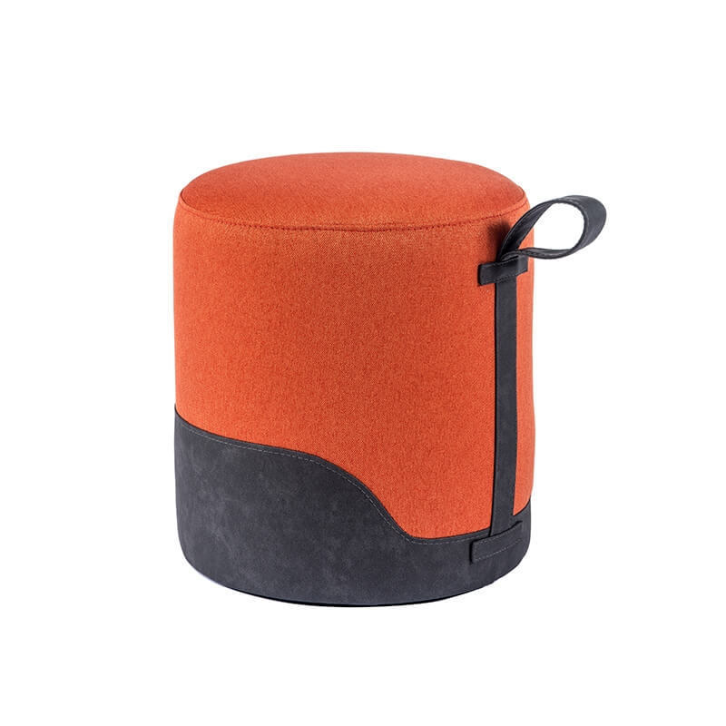 Pouf forme ronde orange - Edith