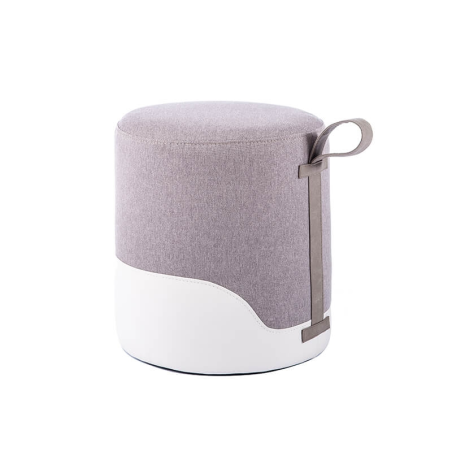 Pouf rond gris bicolore - Edith