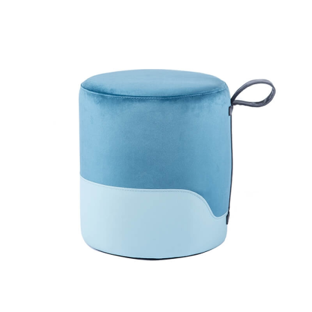 Pouf bleu bicolore - Edith
