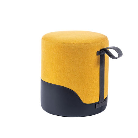 Pouf jaune bicolore - Edith