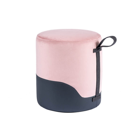 Pouf rose pastel bicolore - Edith
